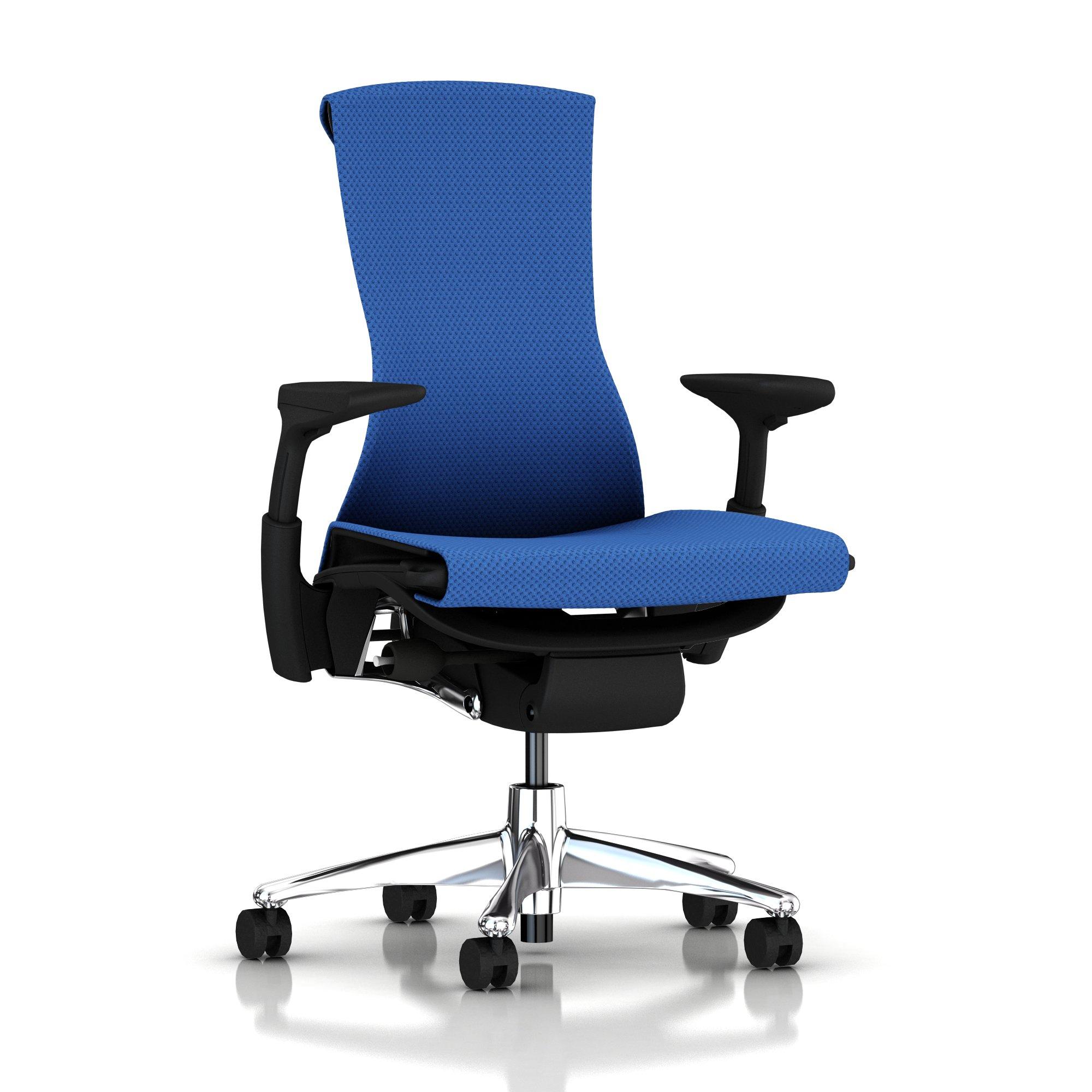 Embody Chair Berry Blue Balance with Graphite Frame Aluminum Base by Herman Miller