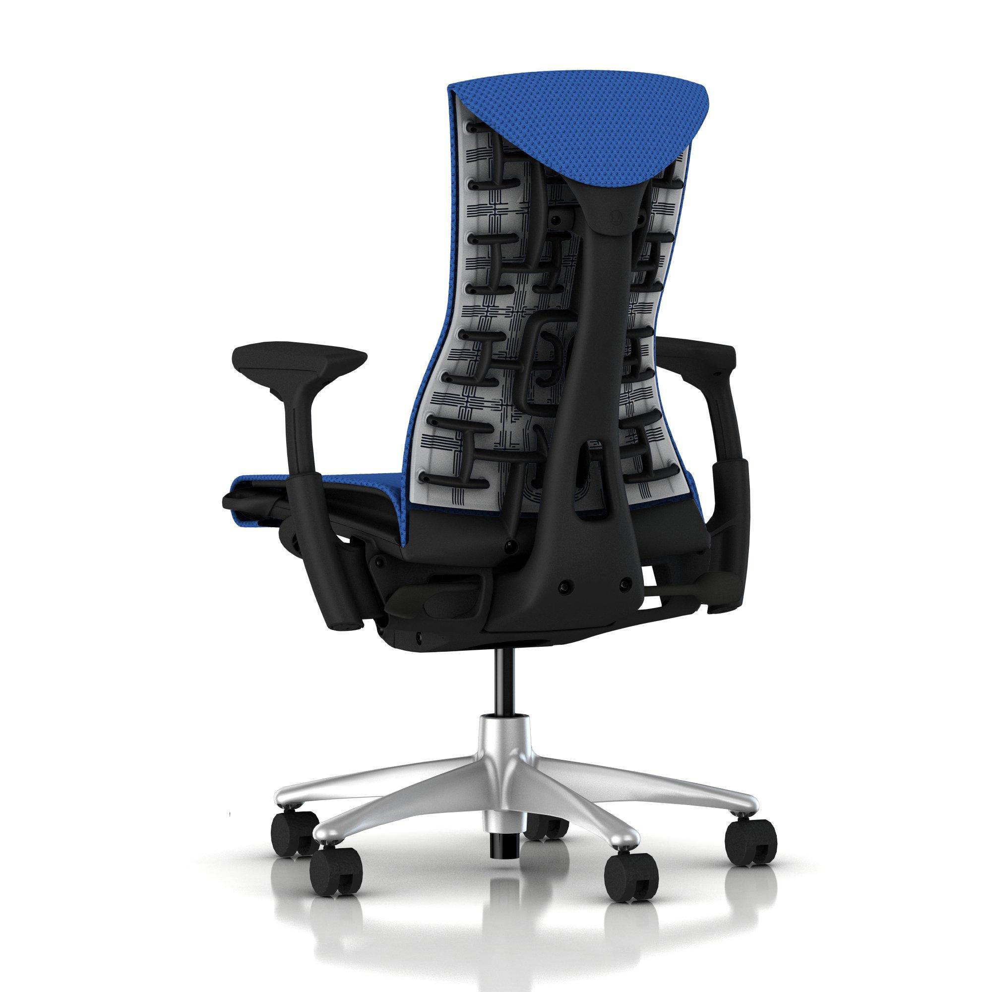Herman Miller Embody Chair Berry Blue Balance with Graphite Frame Titanium Base