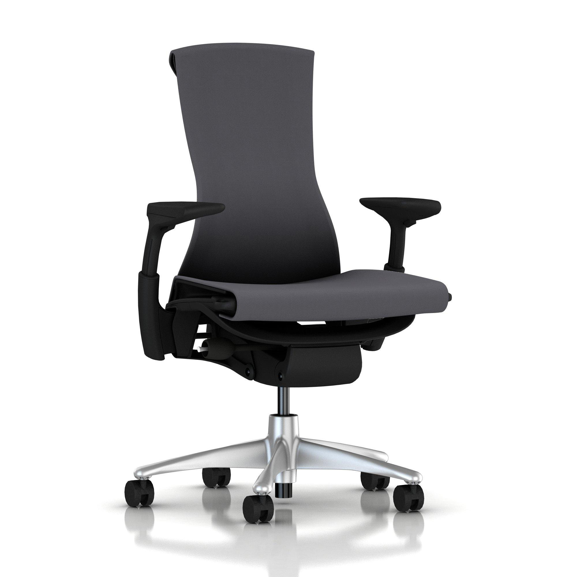 Embody Chair Charcoal Rhythm with Graphite Frame Titanium Base by Herman Miller