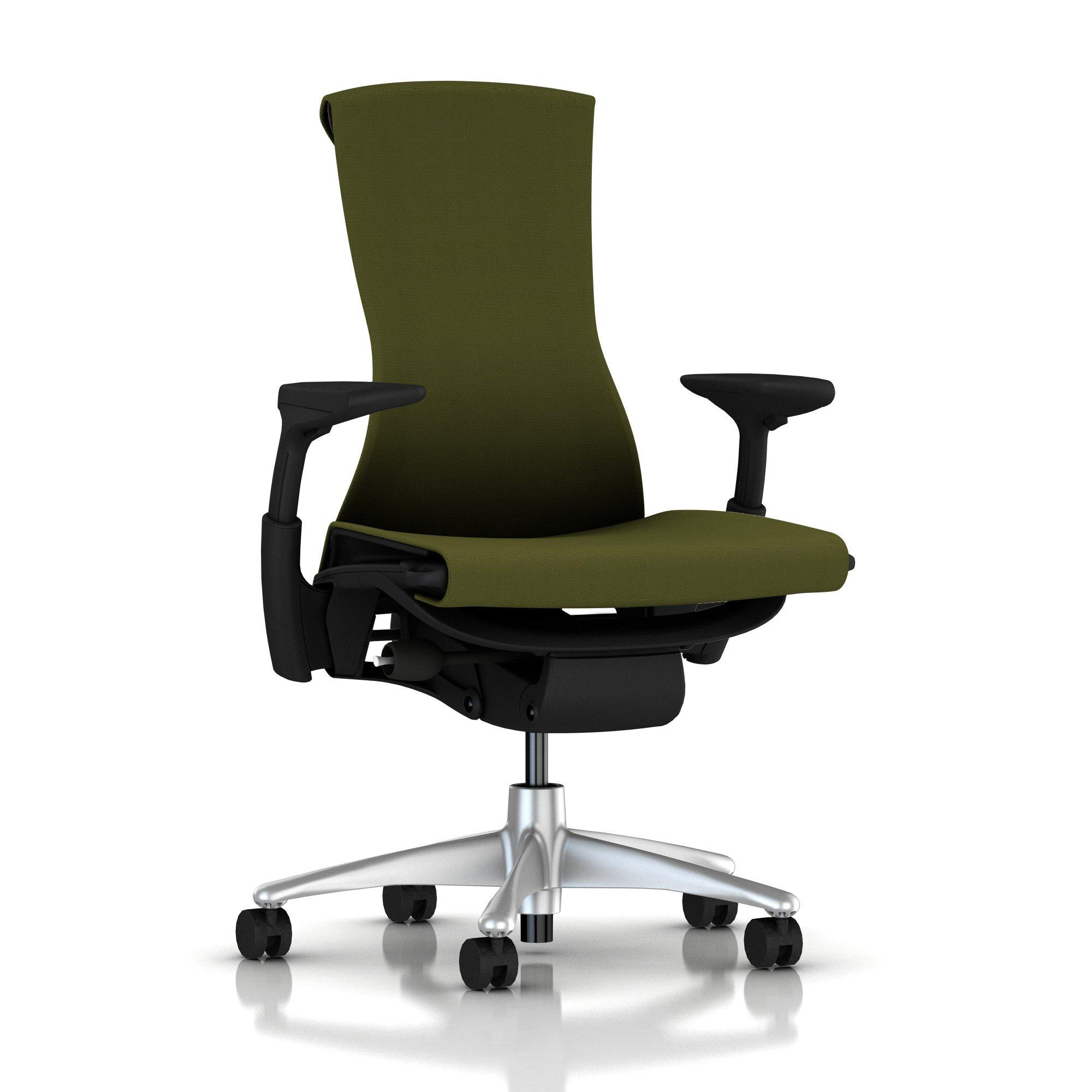 Embody Chair Green Apple Rhythm with Graphite Frame Titanium Base by Herman Miller
