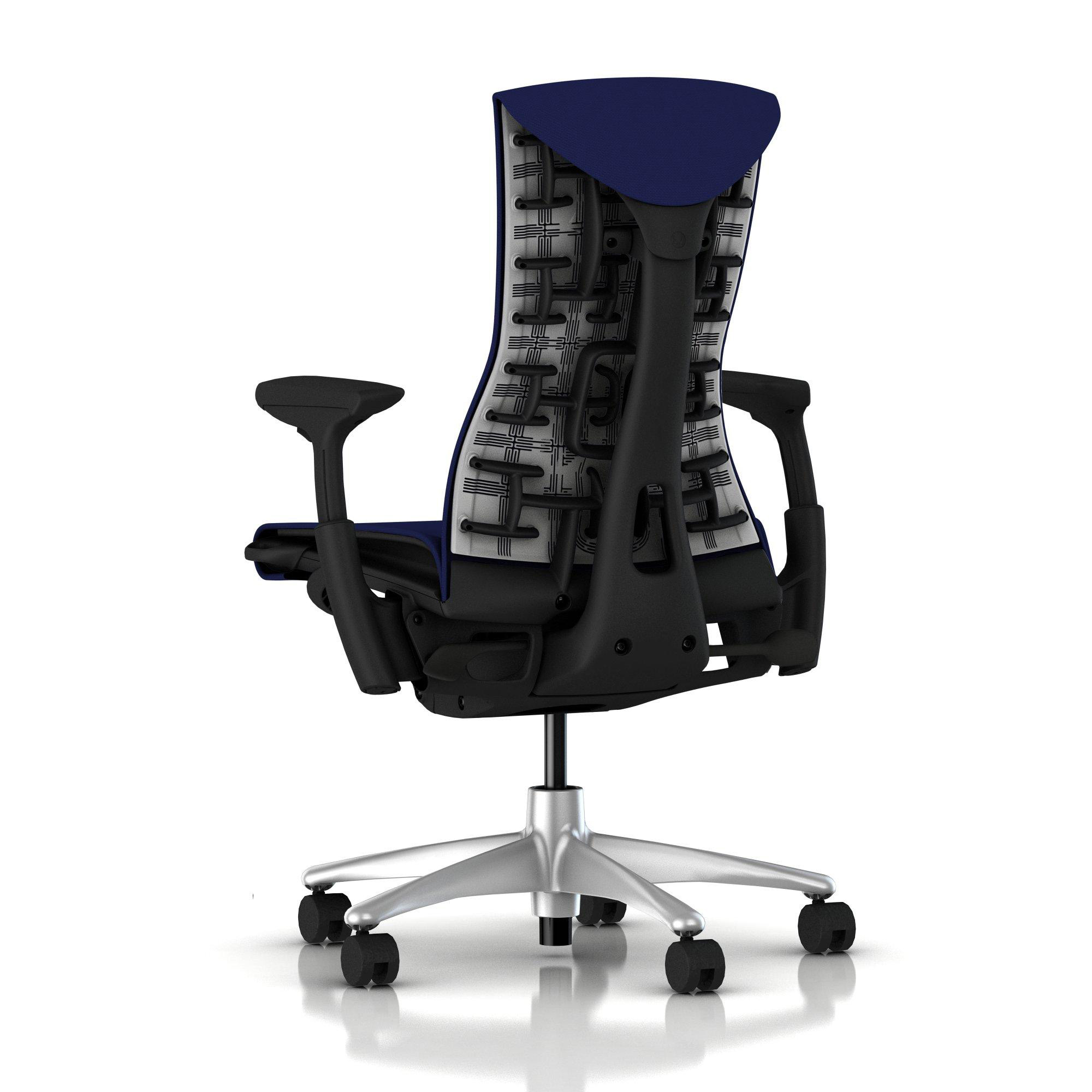 Herman Miller Embody Chair Twilight Blue Rhythm with Graphite Frame Titanium Base