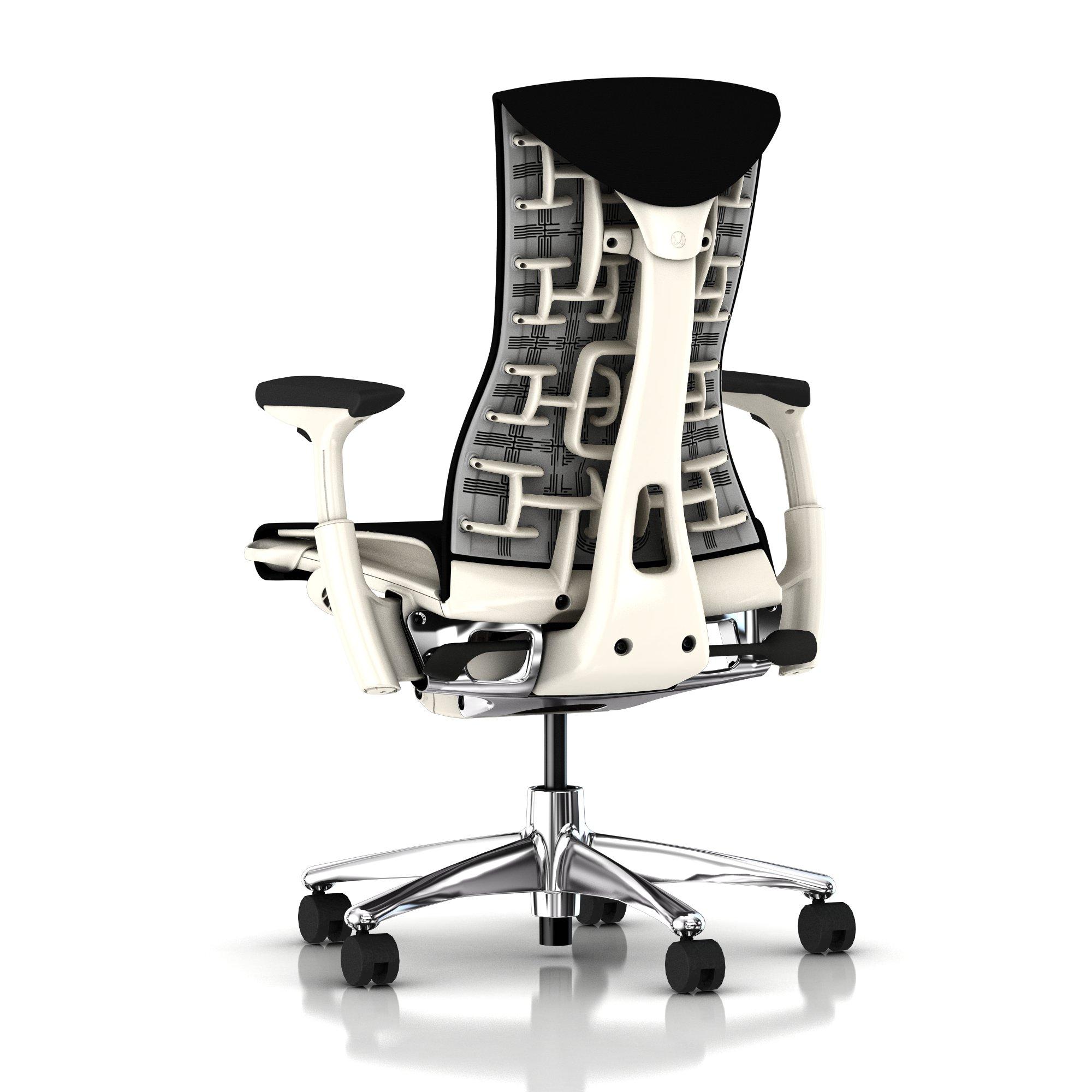 Herman Miller Embody Chair Black Rhythm with White Frame and Aluminum Base