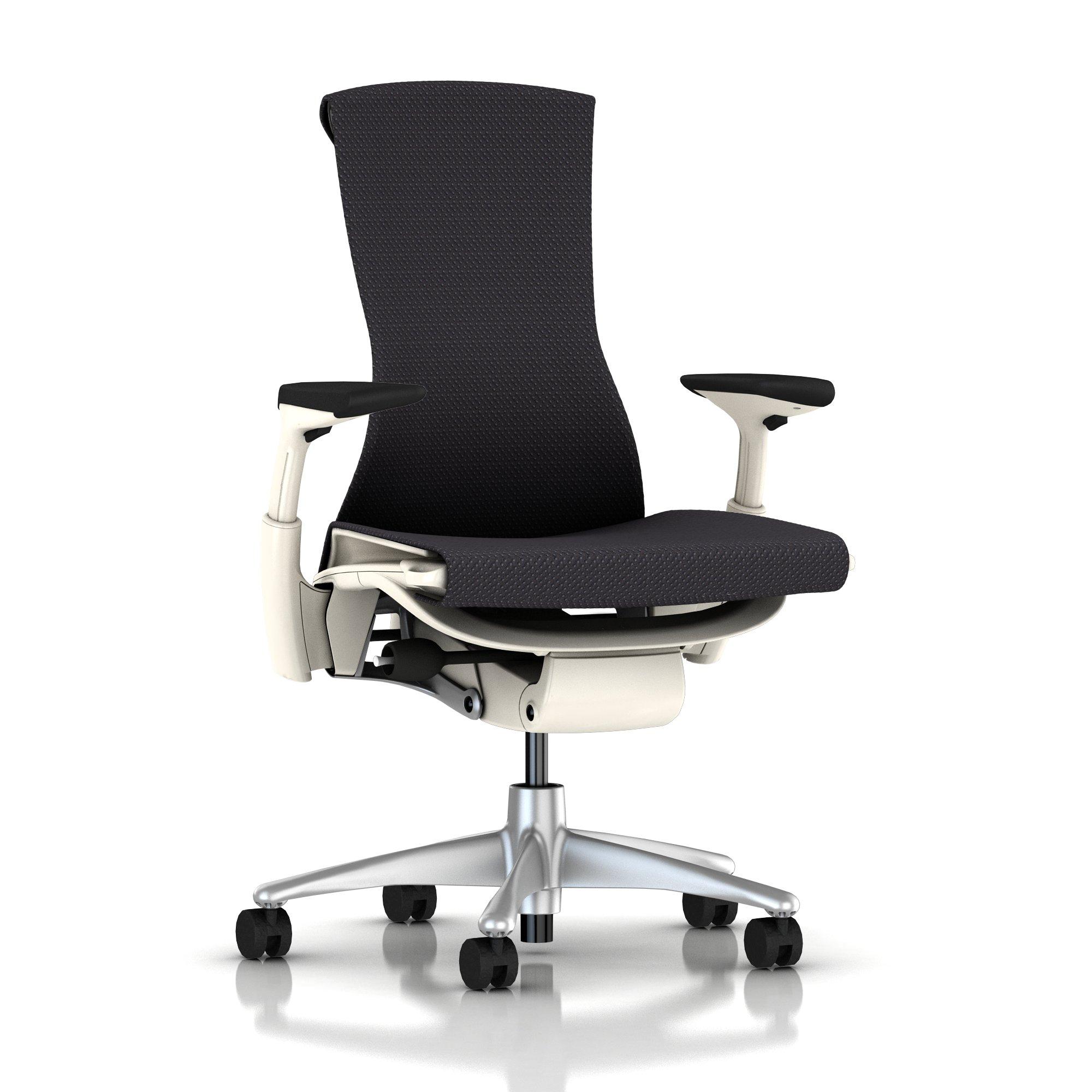Embody Chair Carbon Balance with White Frame and Titanium Base by Herman Miller