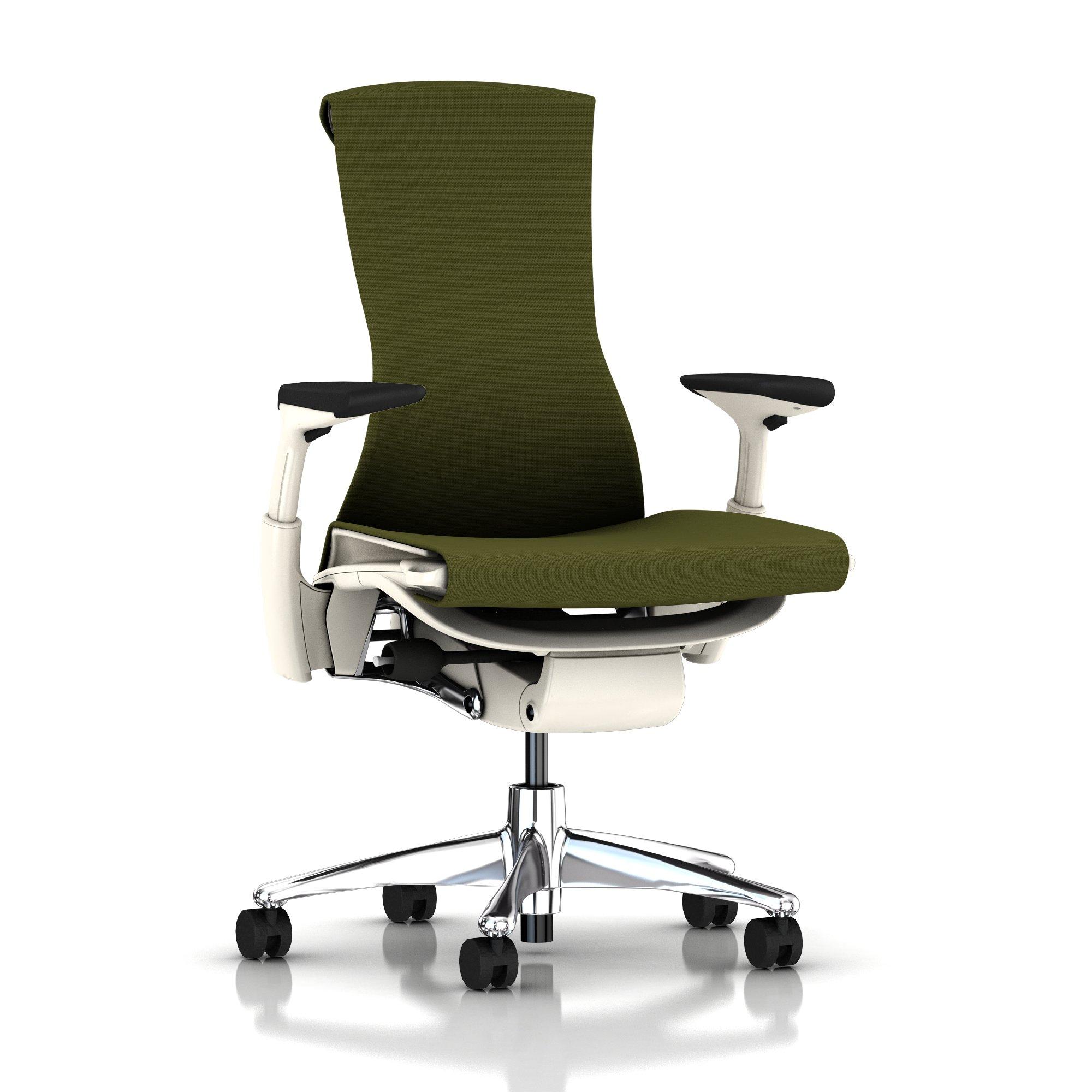 Embody Chair Green Apple Rhythm with White Frame and Aluminum Base by Herman Miller