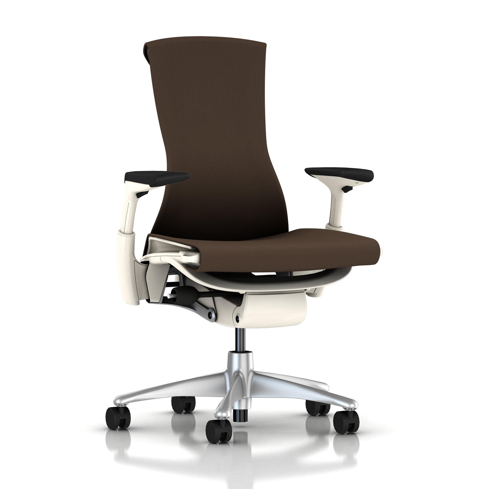 Embody Chair Mink Rhythm with White Frame and Titanium Base by Herman Miller