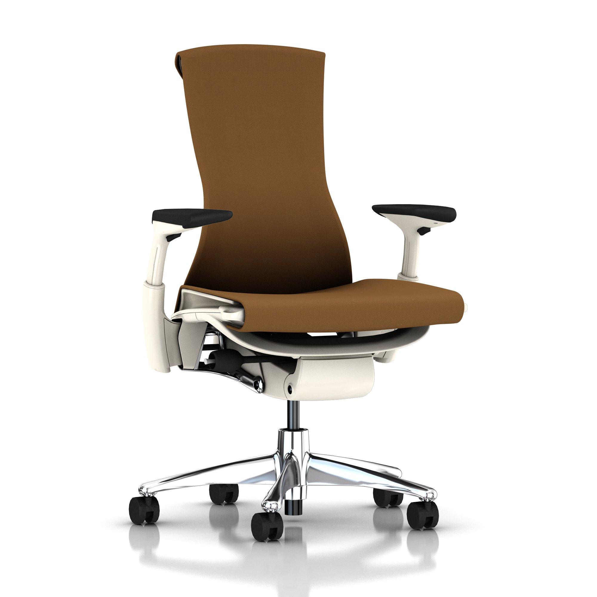 Embody Chair Molasses Rhythm with White Frame and Aluminum Base by Herman Miller