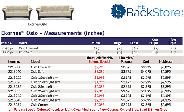 Stressless Oslo Leather Sofa Dimensions