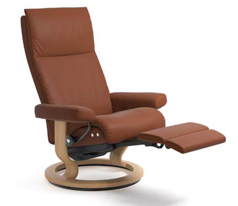 Stressless Aura LegComfort Paloma Copper Leather Recliner Chair by Ekornes