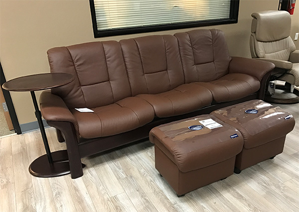 Stressless Buckingham 3 Seat Low Back Sofa Paloma Chocolate Leather