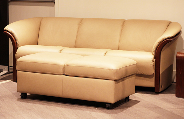 Stressless Manhattan Leather Sofa and Double Leather Ottoman