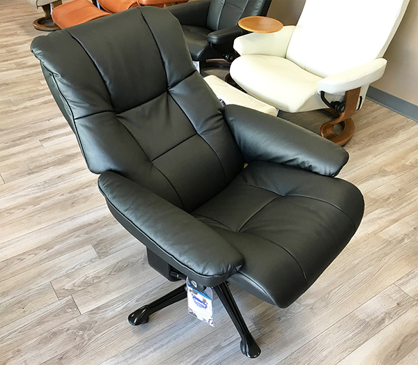 Stressless Mayfair Office Desk Chair Recliner in Paloma Black Leather by Ekornes