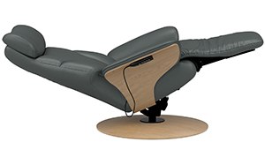 Stressless® Adam Wood Swivel Zero Gravity Leather Power Recliner Chair
