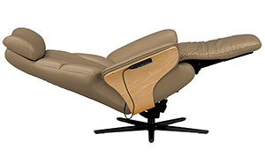 Stressless® Adam Wood Swivel Zero Gravity Leather Power Recliner Chair