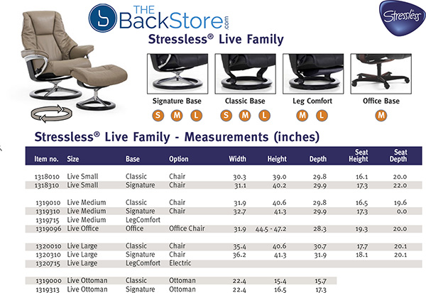 Stressless Live Family Recliner Chair Dimensions from Ekornes