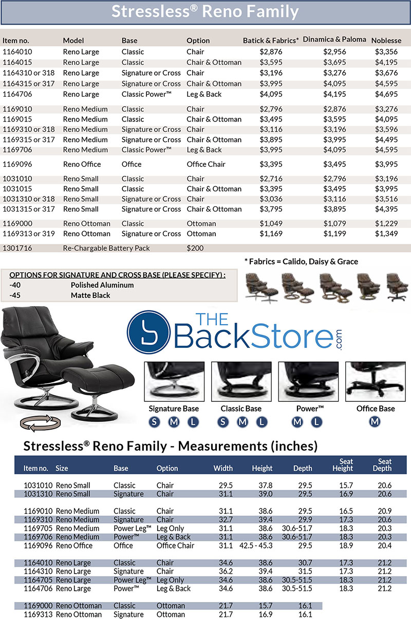 Stressless Reno Leather Recliner Chair and Ottoman from Ekornes