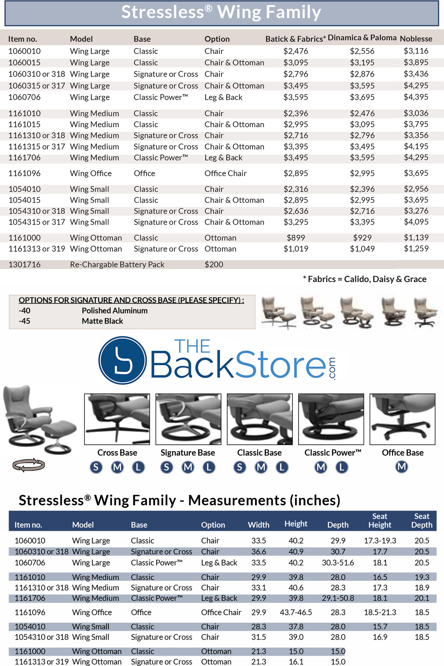 Stressless Eagle/Wing Recliner- Matching Ottoman Only