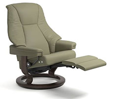 Stressless Live LegComfort Power Extending Footrest with Wood Base