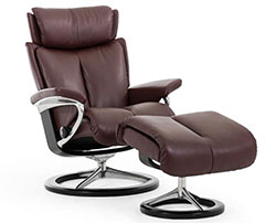 Stressless Magic Signature Base Chair Recliner and Ottoman