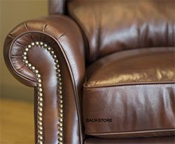 Barcalounger Recliner Ashton II Chair Havana Brown Leather Armrest