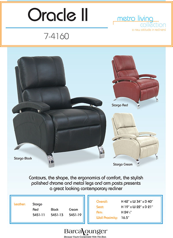 Barcalounger black leather shop recliner