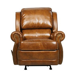 Barcalounger Regency II Black Leather Metallic Recliner Chair 