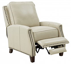 Barcalounger Melrose Barone Parchment Leather Recliner Chair 
