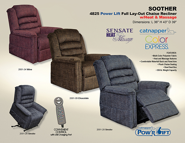 Catnapper Soother 4825 Lift Chair Recliner Colors