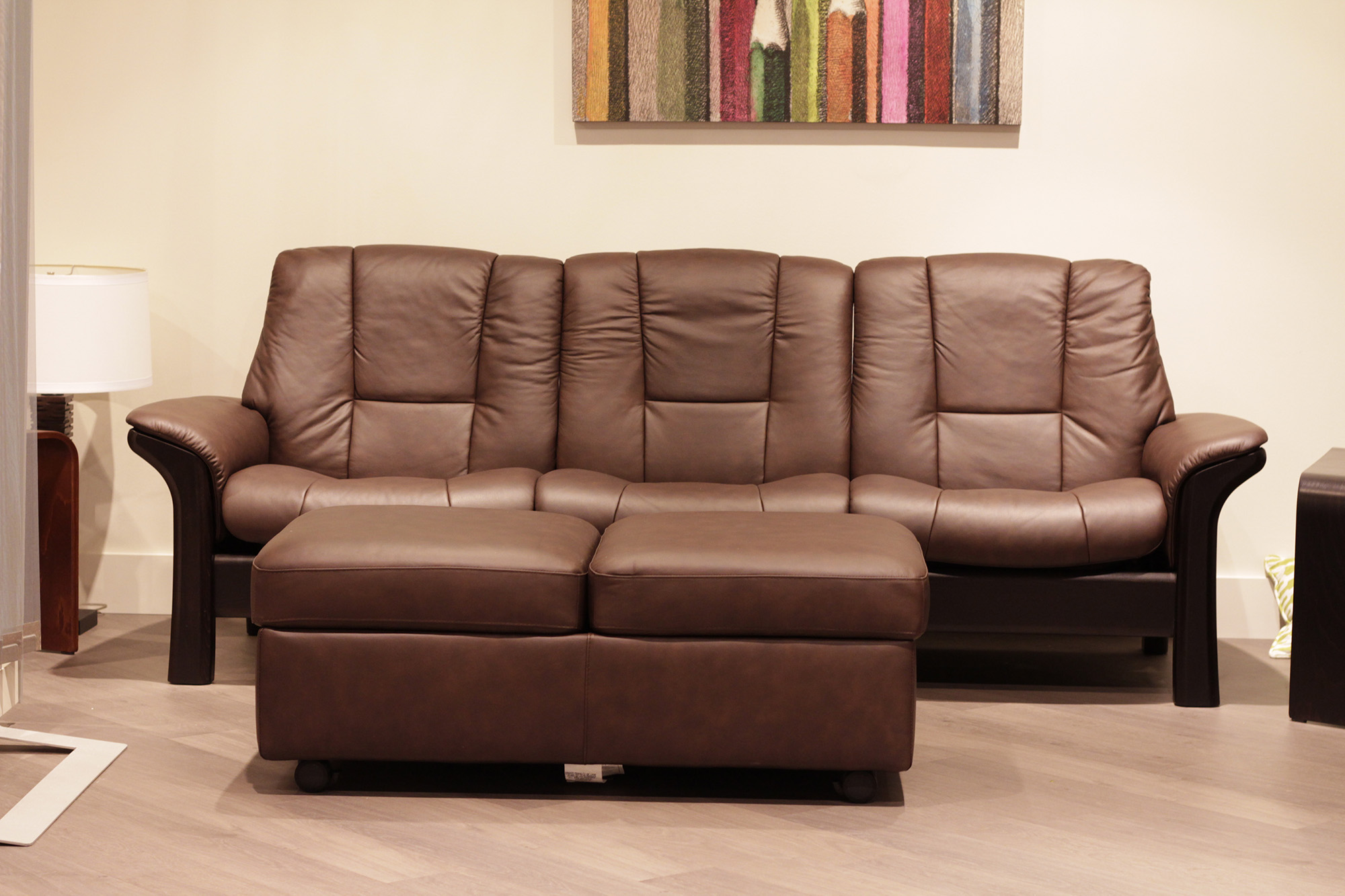 stressless sapphire leather reclining low back sofa