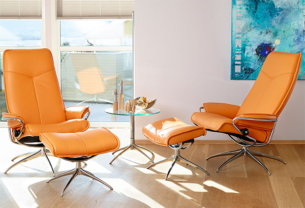 Stressless Stressless City High Back Paloma Clementine Leather Recliner Chair by Ekornes