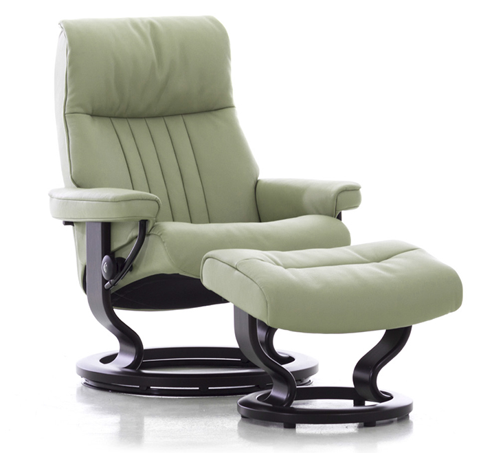 Stressless Crown Power LegComfort Classic Wood Base Recliner Chair
