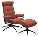 Stressless London Recliner Chair with Adjustable Headrest and Ottoman by Ekornes