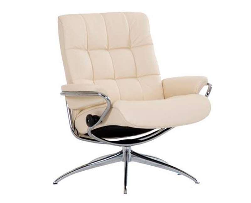 Ekornes Stressless London High Back Leather Recliner and Ottoman