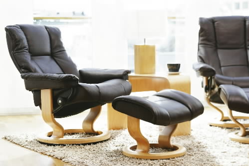 Stressless Mayfair Paloma Black Leather Recliner Chair by Ekornes