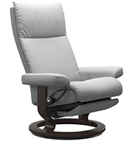 Stressless Aura Classic Dual Power Leg and Foot Wood Base