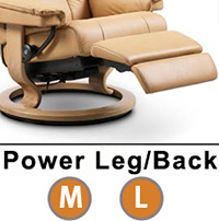 Stressless Consul Classic Dual Power Leg and Foot Wood Base