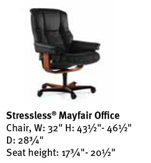 Stressless Mayfair Office Desk Chair Dimensions