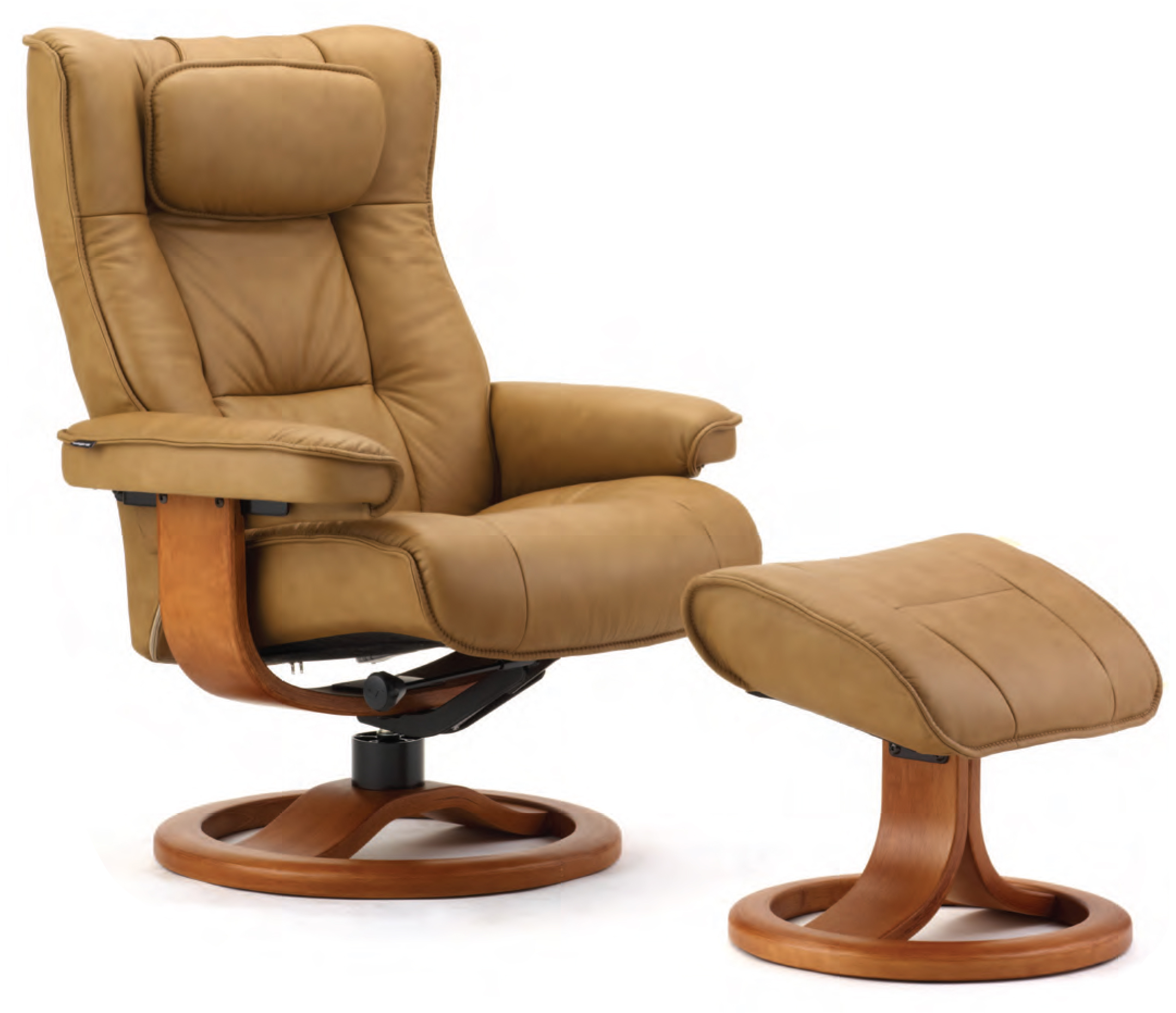 Leather Recliner Chair Ottoman, Scandinavian Leather Recliners