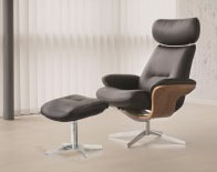 Fjords Riva Recliner Chair and Ottoman Leather