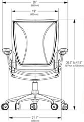 HumanScale Diffrient Chair Side Dimesnions 