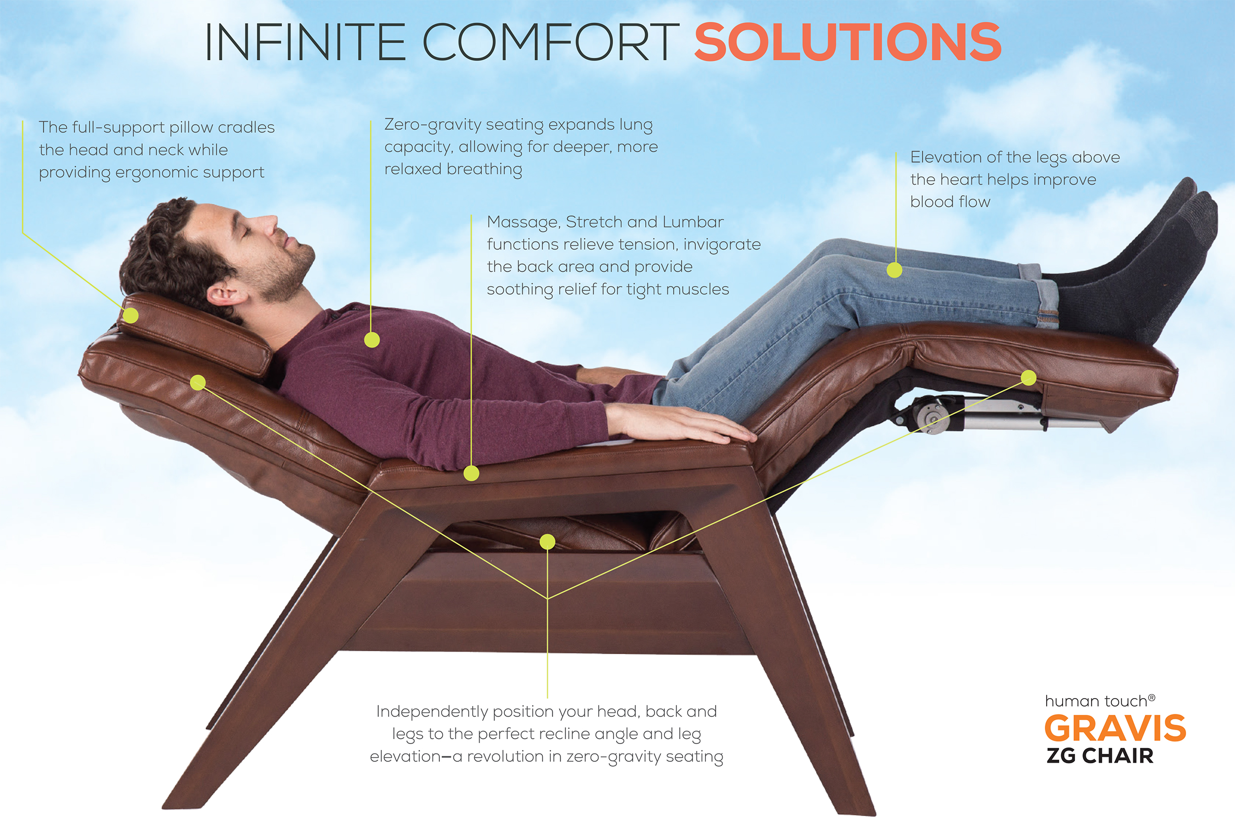 gravis zg zero gravity massage chair reclinerhuman touch