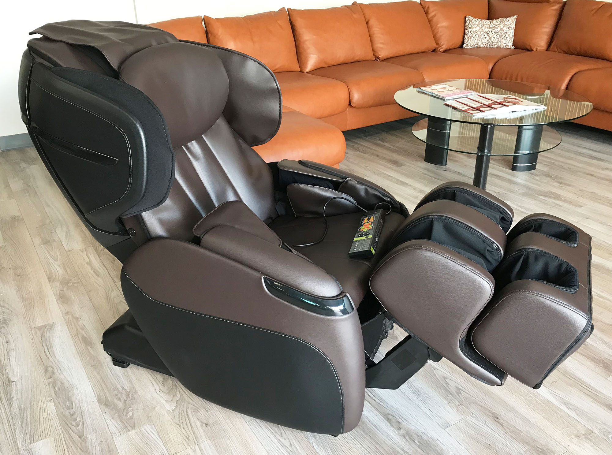 Espresso Brown Human Touch Opus 3D Massage Chair Zero Gravity Recliner