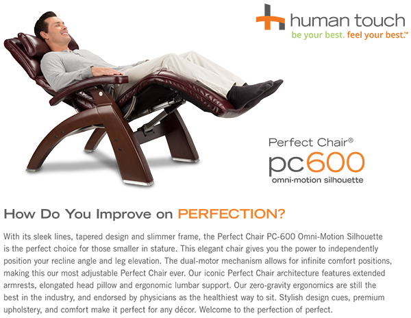 Human Touch PC-600 Omni-Motion Silhouette Perfect Chair Electric Power Recline
