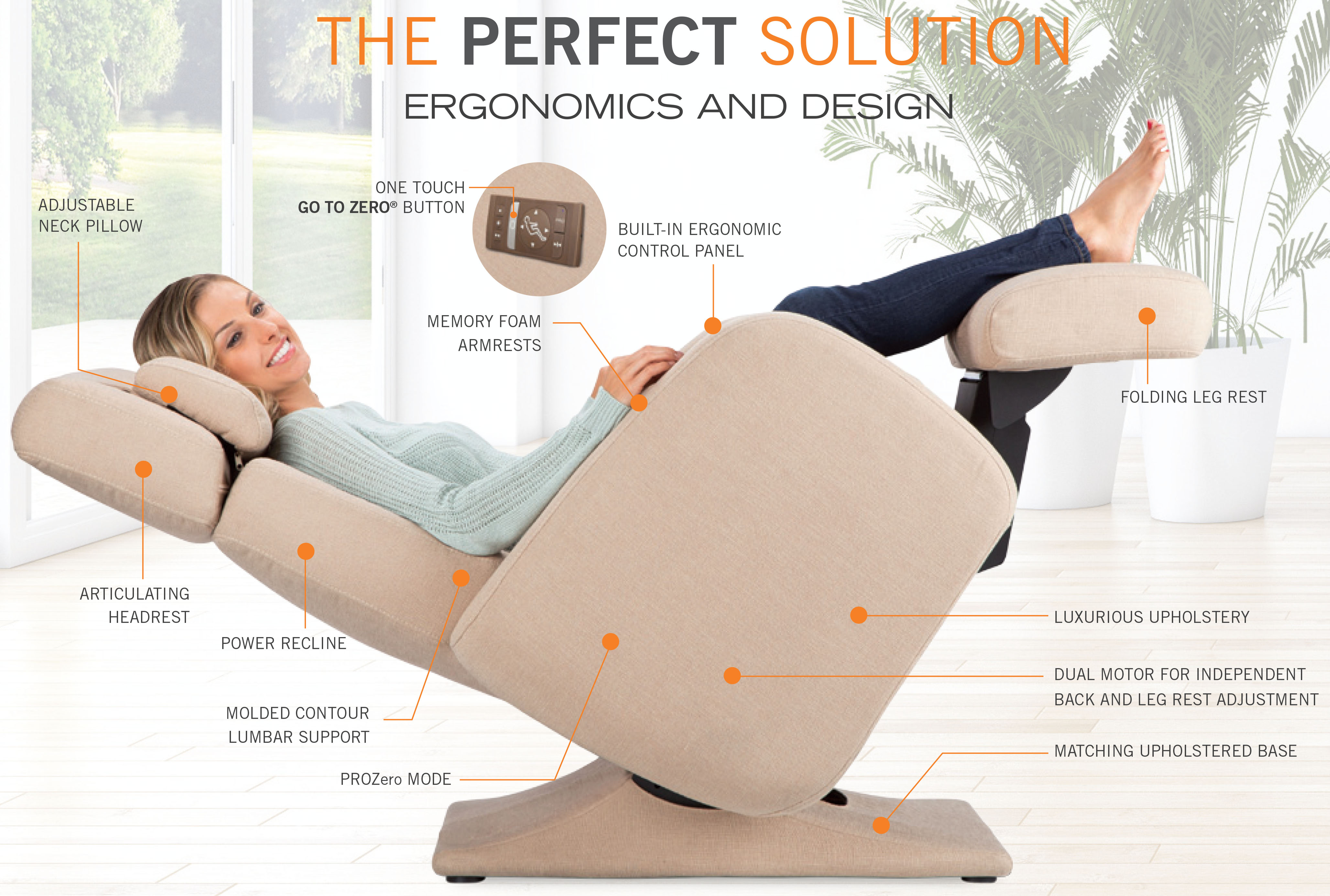 human touch pc8500 zerogravity electric power recline perfect chair  reclinerhuman touch