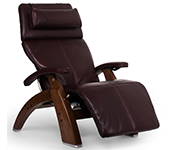 Burgundy Premium Leather with Walnut Wood Base Series 2 Classic Human Touch PC-420 PC-600 PC-610 Perfect Chair Recliner by Human Touch