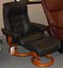 Stressless Royal Large Paloma Black Leather Recliner Chair and Ottoman