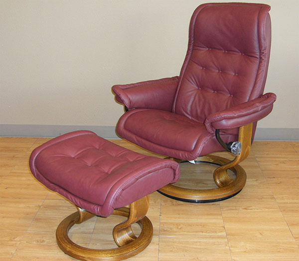 Stressless Royal Paloma Winered Leather Recliner Chair