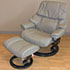 Stressless Vegas Large Reno Recliner Chair and Ottoman in Royalin Mole Leather