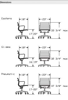 Eames Management Aluminum Group Chair Dimensions