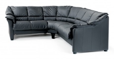 Ekornes Oslo Black Paloma Leather Sofa Sectional