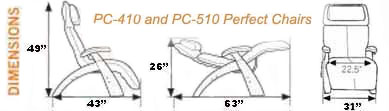 Human Touch Series 2 Classic PC-410 Power Perfect Chair Dimensions